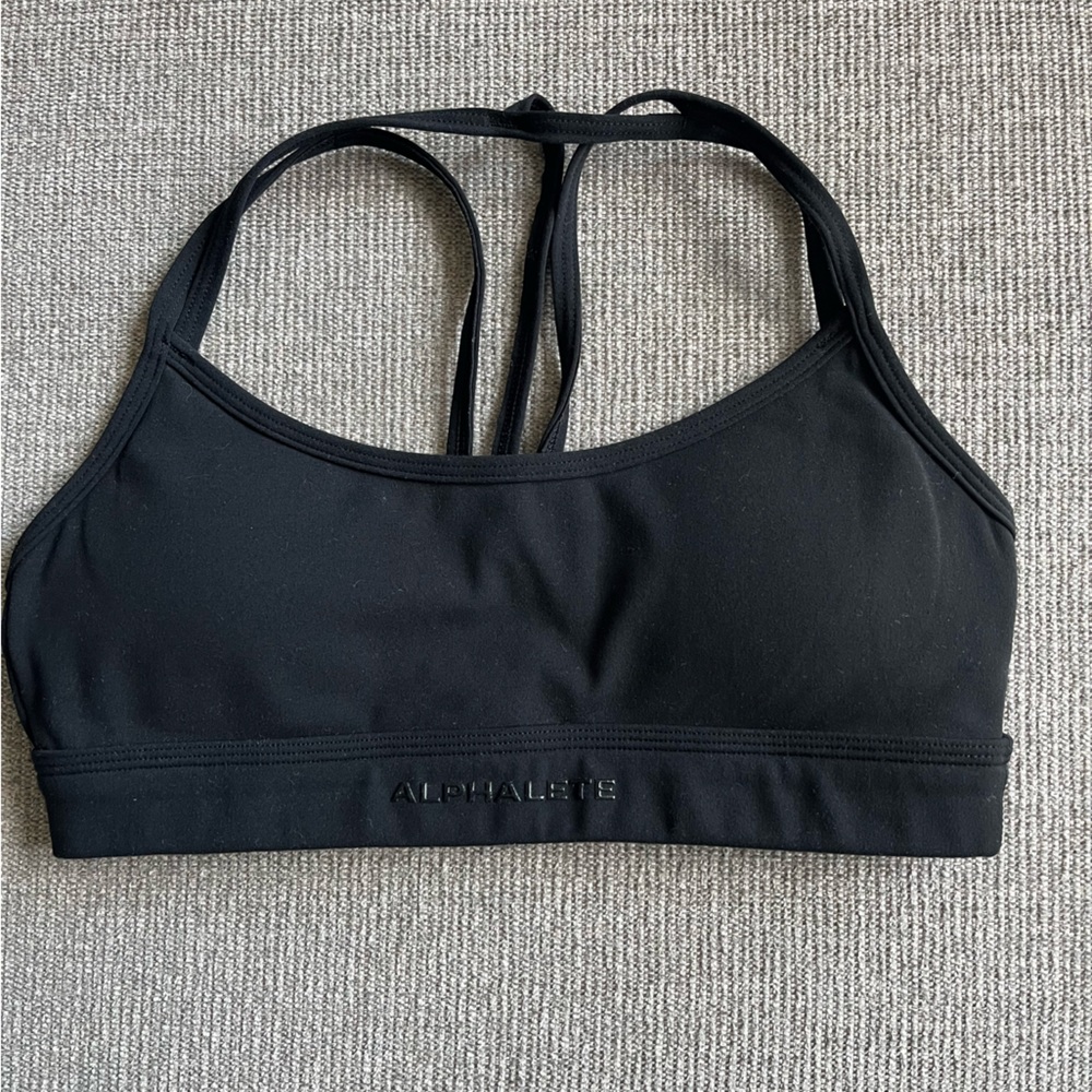 Alphalete black tri bra, size xs